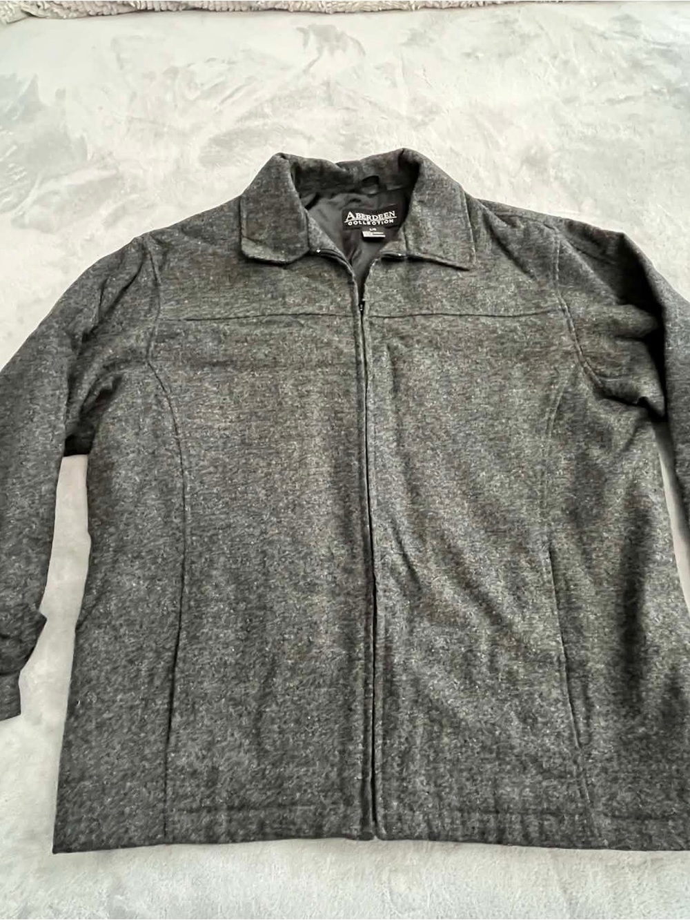 Aberdeen Collection Gray Full-Zip Casual Jacket